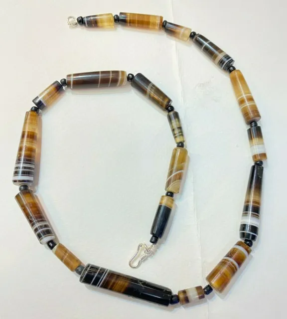 Banded Agate Angkor Cambodian Antiquity Antique Old Beads Strand