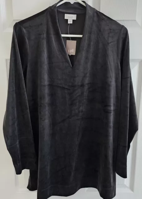 J.JILL WOMENS NTW Medium Black Velvet Long Sleeves V-Neck Soft Cozy $48.92  - PicClick AU