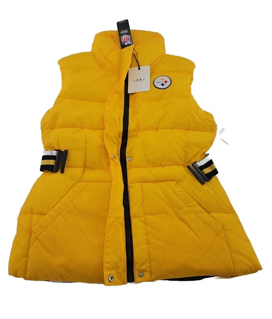 PITTSBURG STEELERS NFL Puffer Vest Womens Size XS Embroidered Logo Full Zip