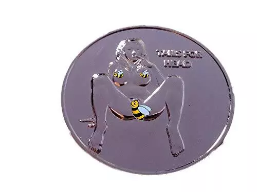 Sexy  Heads or Tails Good Luck Coin Challenge Coin Silver