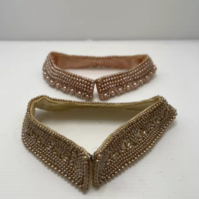 2 Vintage Truly Regal Art Craft Collar + Beaded Collar 1950’ Made In Japan