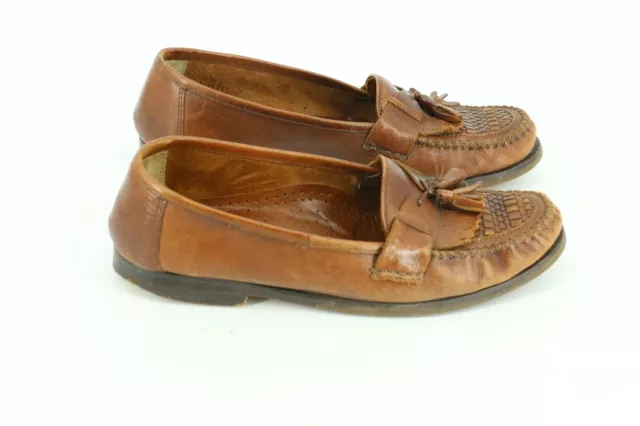 VINTAGE Regency Collection Mens Leather Slip On Shoes with Tassel Size 9 M Brown