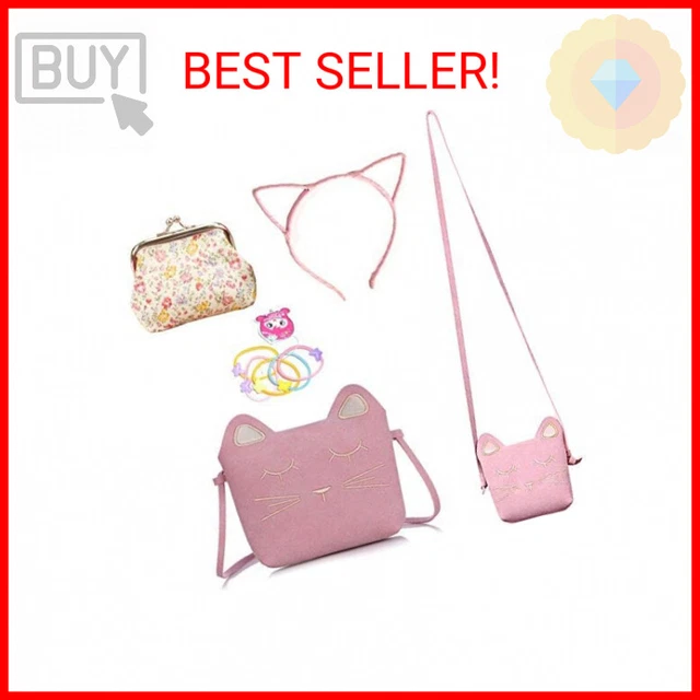 Cute Cat Crossbody Bag, Little Girls Purses Cute Cat Bag with 1 mini Coin Purse