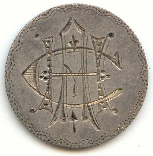 1877 Seated Liberty Dime, Love Token, Letters H A C