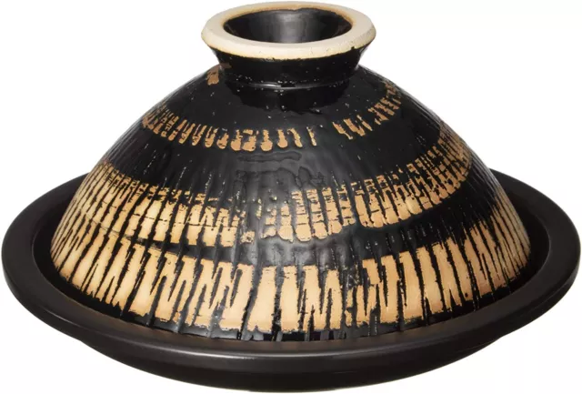 NAGATANIEN Tajine Donabe 2-3ppl Black Tagine Multi Purpose Clay Pot Steam Japan