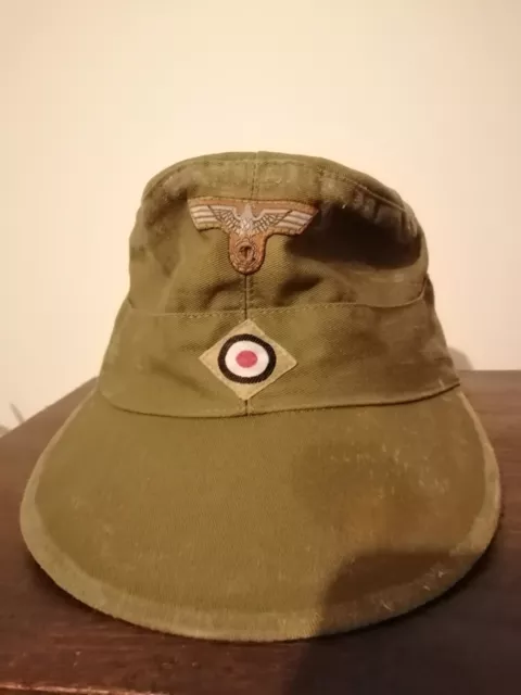 Afrikakorps, Suedfront Feldmütze Oliv Leinen Entnazifiert!!!