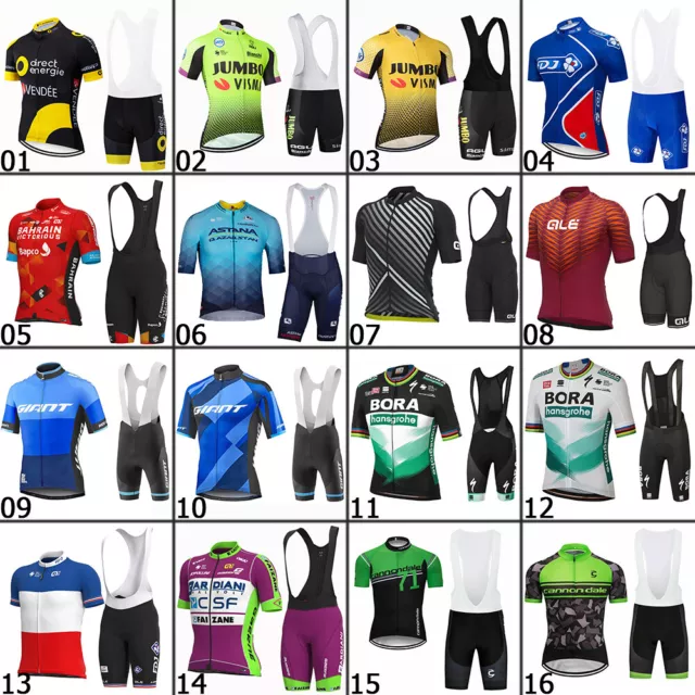 Herren Radtrikot Set Kurze Ärmel Gepolsterte Shorts Team Biking Atmungsaktiv