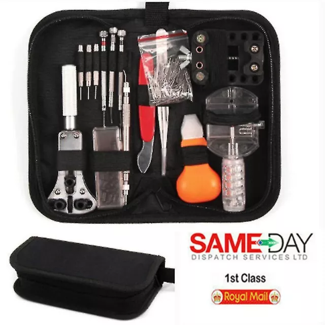 144Pcs Watch Repair Back Case Pin Link Spring Strap Remover Opener Tool Kit Set