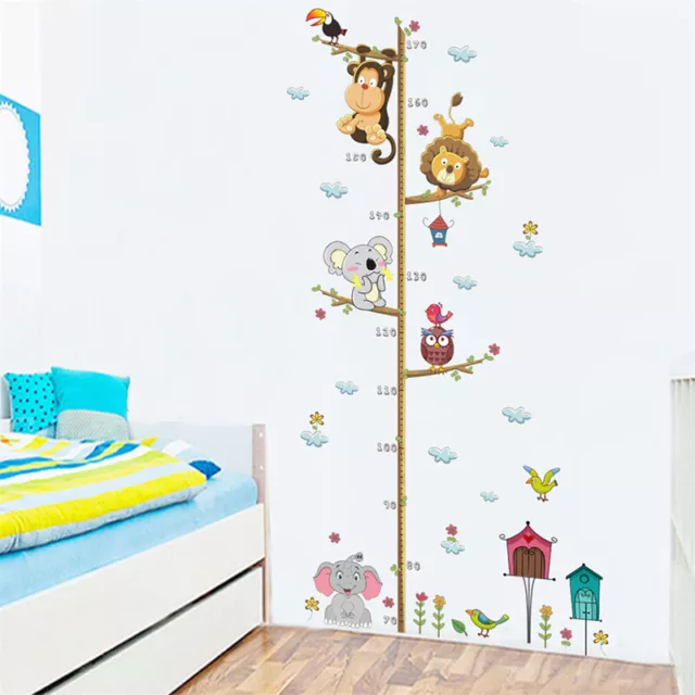 Cartoon Height Growth Chart Measure Vinyl Wall Decal Sticker Kids Baby NursATEL