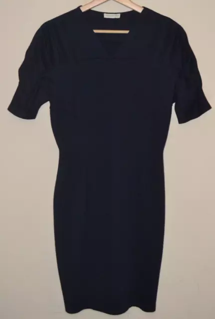 Womens Beautiful Navy Blue Whistles Pleated Sleeve Dress UK 12 - Bobbling