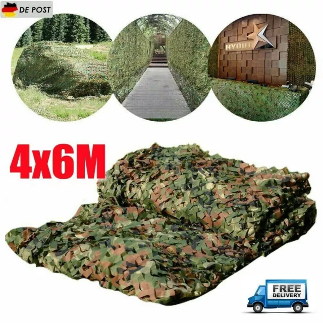 Tarnnetz Flecktarn Bundeswehr Armee Netz Tarnung Dekonetz Grössewahl-4X6M Dhl~
