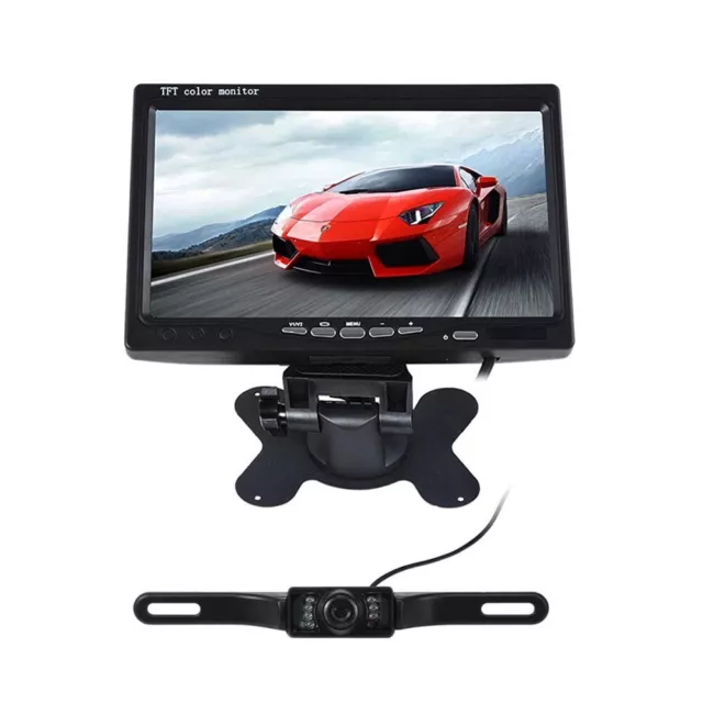 Kit retromarcia auto monitor 7" pollici telecamera 7 led infrarossi