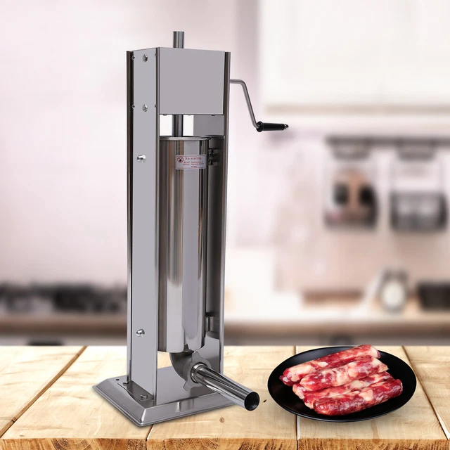 Manual Sausage Maker Stuffer Meat Filler Machine Stainless Steel Salami Maker 7L