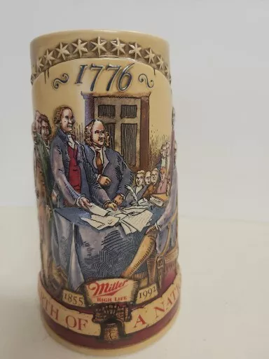 Miller 1776 To 1992   Life Birth of a Nation Beer Stein Mug  Second in a Series