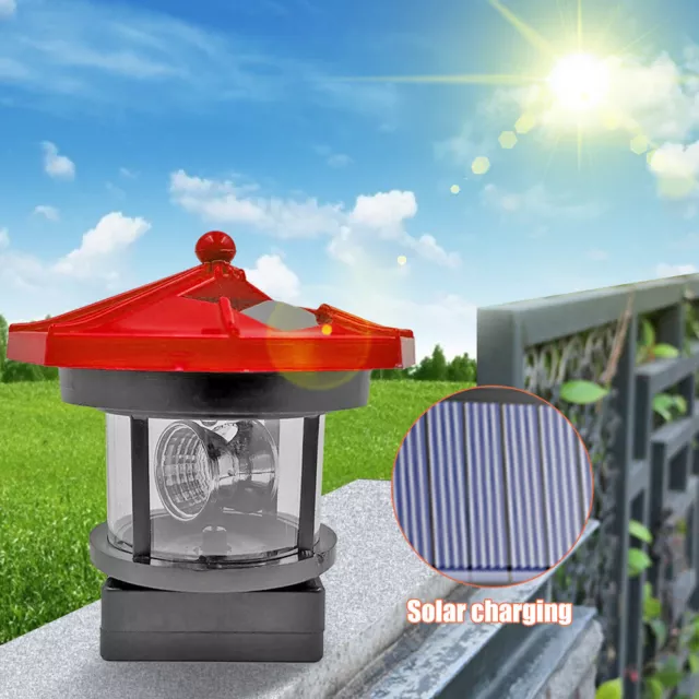 Large Solar Powered Lighthouse Rotating Led Bulb Garden Ornament Patio New Light