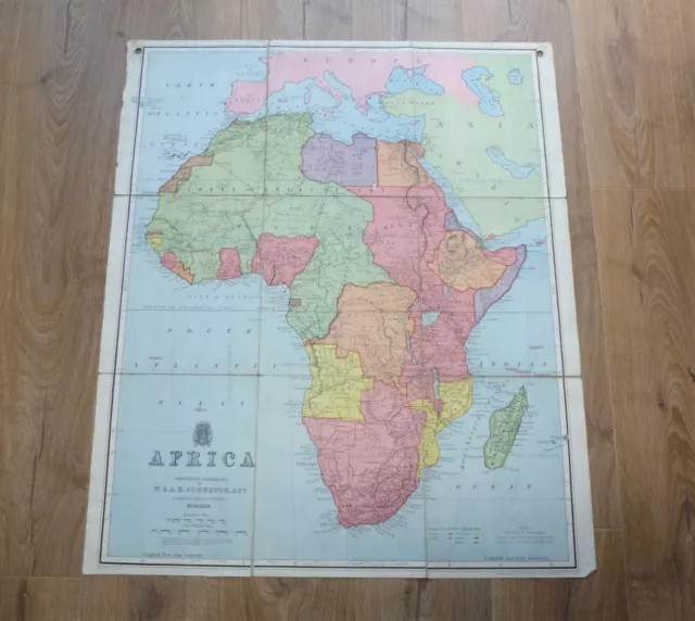 Antique Map Africa constructed & engraved by W & A.K. Johnston Ltd Scale of 1:5