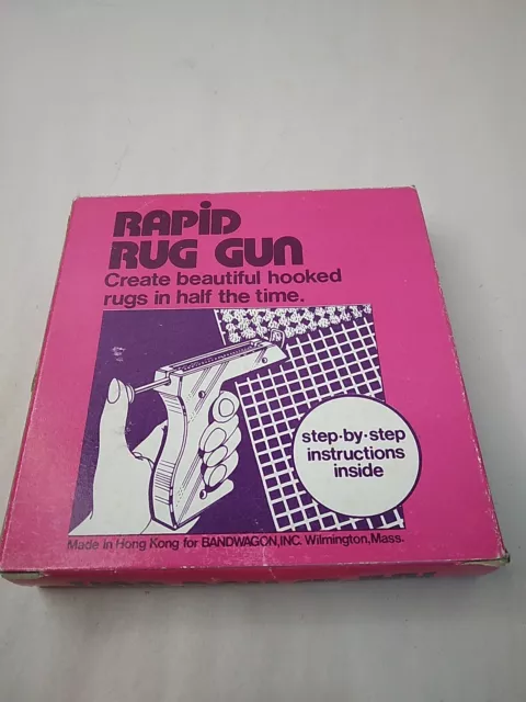 Vitage RAPID RUG GUN Hooked Rug Tool Original Box Crafting Tool 2