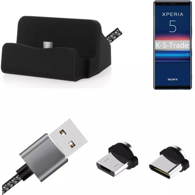 Docking Station für Sony Xperia 5 + USB-Typ C und Micro-USB-Anschluss