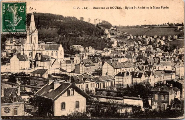 *47414 cpa approx. de Rouen - Church of St André and Mont Fortin