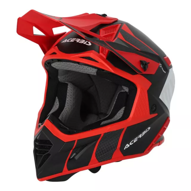 Casque Motocross ACERBIS X-Track 22.06 Noir Rouge Mat