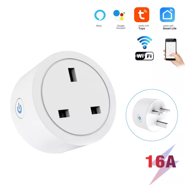 1-8Pack Smart Life Wireless WiFi Plug Power Outlet Tuya Google Amazon Alexa Plug