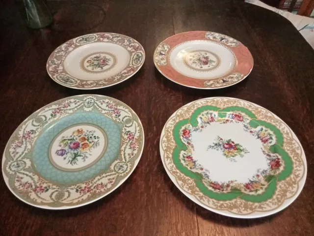Porcelain Salad Plates By Sadek Sevres Collection Set Of 4  8 1/4 Inch