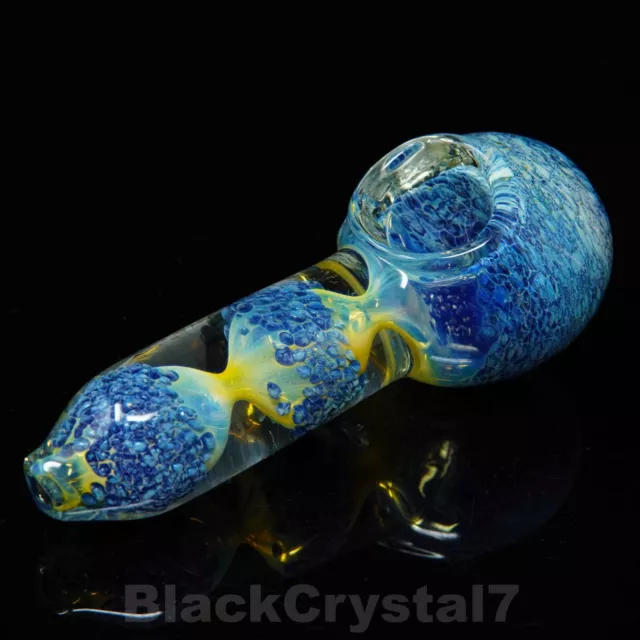 5 in Handmade Thick Pure Sapphire Blue Fumed Tobacco Smoking Bowl Glass Pipes