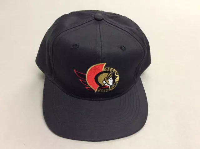 Vintage 90S Ottawa Senators Ccm Nhl Hockey Black Snapback Hat One Size Mens