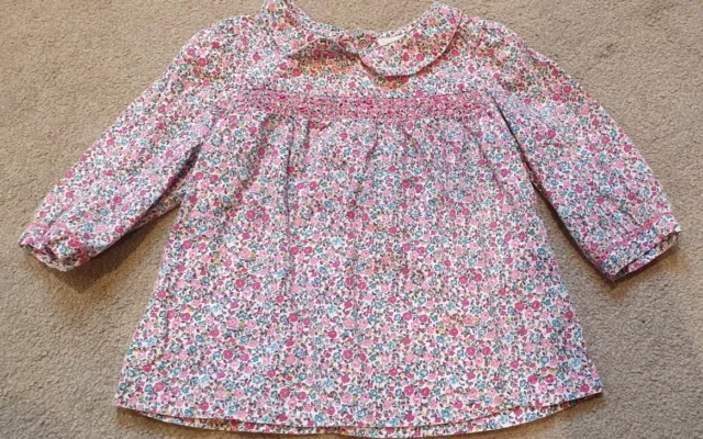 jojo maman bebe Ditsy Floral Peter Pan Collar girls 3-4 years Top Very Good Cond