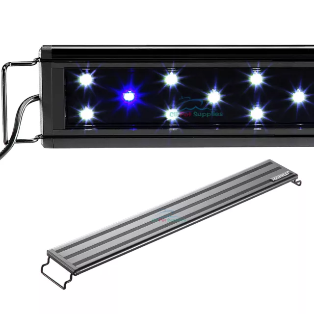 AQUANEAT LED Aquarium Light Blue White 24" to 34" Fish Tank Light Marine FOWLR