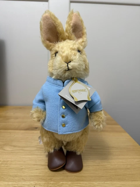 Merrythought Rabbit MERRYTHOUGHT PETER RABBIT Plush Teddy Bear Blue Coat Made in England w ...