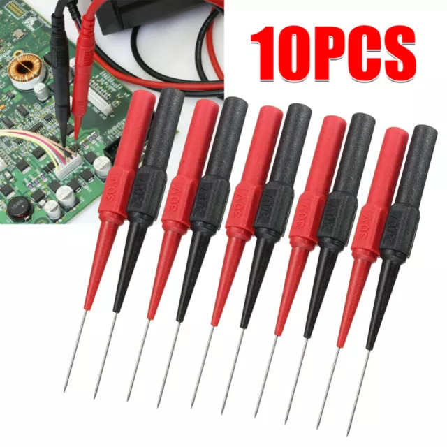 10PCS Multimeter Test Lead Back Probes Sharp Needle Micro Pin For Banana Plug