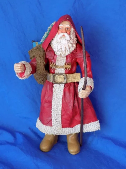 Santa's World 6.5" Paper Mache OLD WORLD SANTA Kurt S. Adler w Box Vintage 1980s