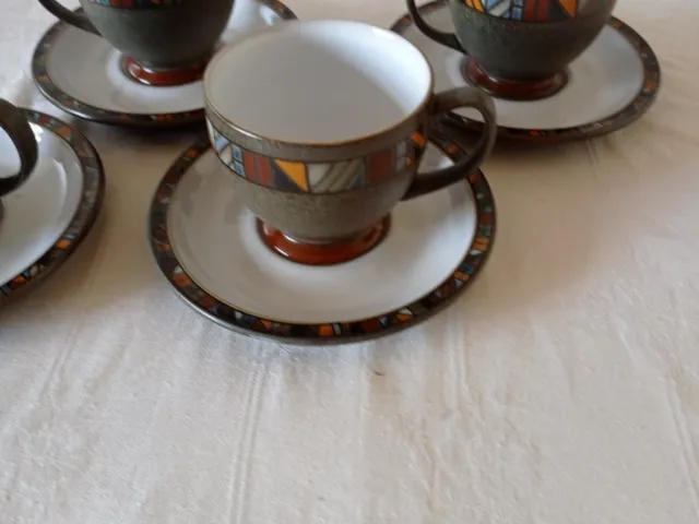 Denby Marrakesh Tea Cups And Saucers X 4-FREE POSTAGE