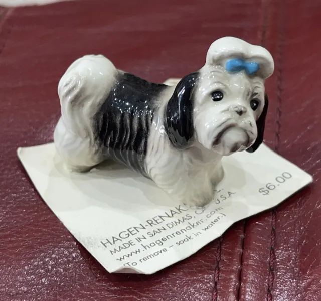 Hagen Renaker Dog Shih Tzu Mandy Figurine Miniature Made in USA 2076 ON CARD
