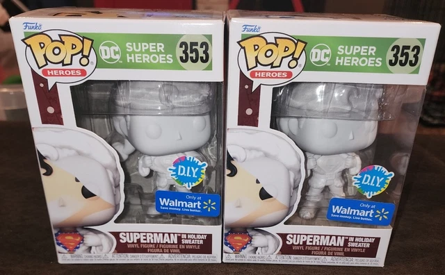 Funko Pop 353 DC Super Heroes Superman D.I.Y. Walmart Exclusive Lot of 2 DIY NEW