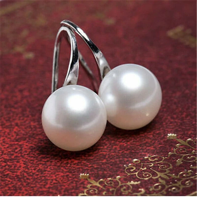 Silver Stud White Elegant Earring Pearl Women Pair Crystal Lady 1 Ear Rhinestone