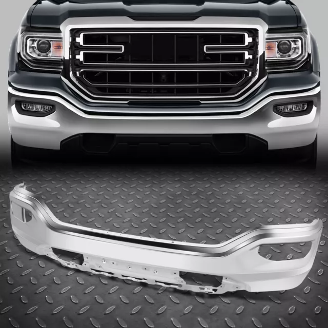 For 16-19 GMC Sierra 1500/Limited Chrome Front Bumper Face Bar w/Fog Light Holes