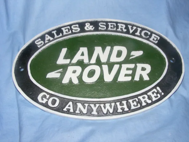 Land Rover Sales And Service Cast Iron Advertising Sign Garage Man Cave Wall