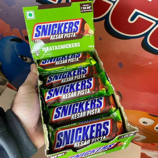 Pastaio Snickers Inida SNICKERS PISTACHIO KESAR Pista Chocolate X500 Bars - 42g Each UPS £ ...
