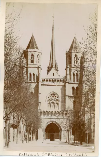 France, Dijon, Cathédrale Saint-Bénigne  Vintage citrate print.  Tirage citrat