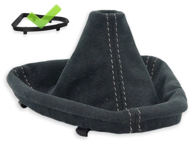Soufflet De Levier De Vitesse Cuir Noir Mercedes Classe C W203 (2000-2006) - Neuf Avec Cadre