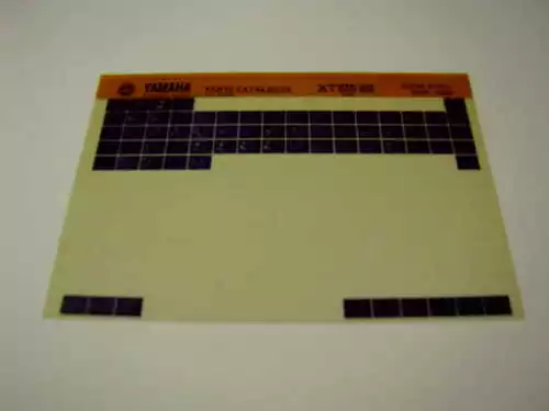 Yamaha Xt125 Xt 125 1983 Gen Parts Catalogue Microfiche