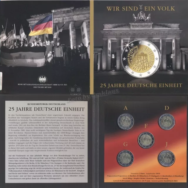 2015 Gemeinschaftsausgabe-25 Jahre Deutsche Einheit, MDM-5x2€ Blister, A-J