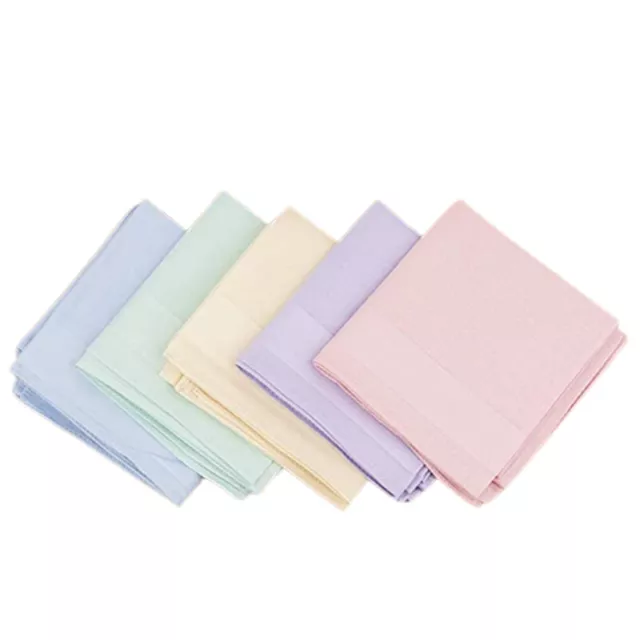 1/3/6/9/12pcs Handkerchiefs 100% Cotton Womens Mens Soft Hanky Pocket Square