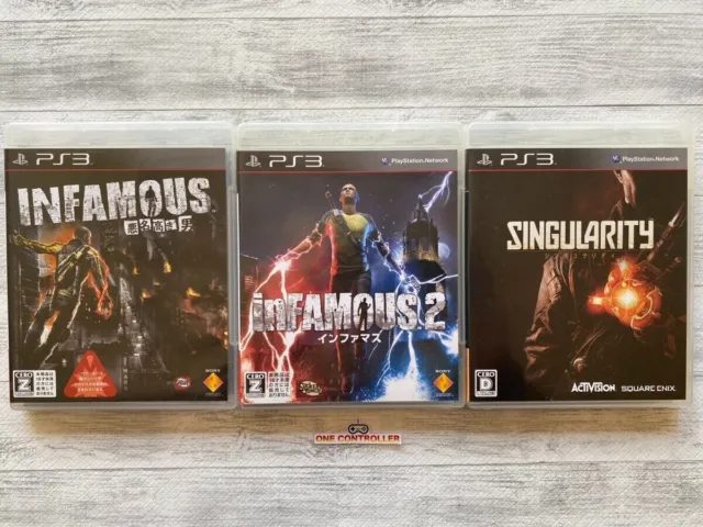 SONY PlayStation 3 PS3 inFamous 1 2 & Singularity 3games set from Japan