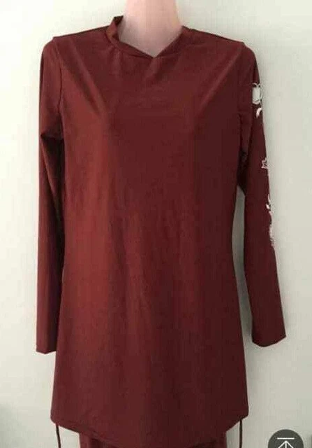 Burkini Modeste Femme 2 Pièces | Maillot De Bain Islamique à Manches Courtes | Protection UV, Taille S à 5XL