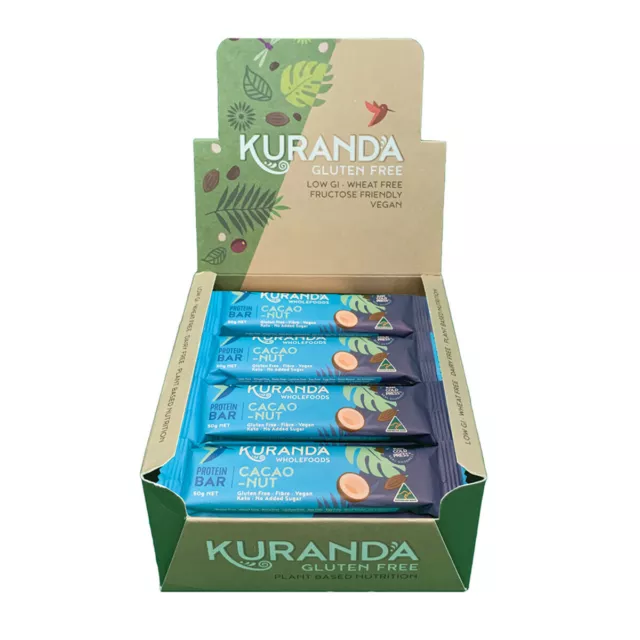 Kuranda Gluten Free Protein Bar Cacao Nut 50g x 16 Bars