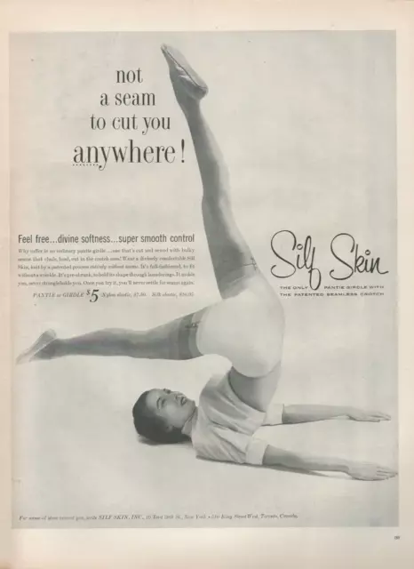 1955 SILF SKIN Girdle Chafing Seam Stop Torture Lady Ballerina Vintage  Print Ad $9.95 - PicClick