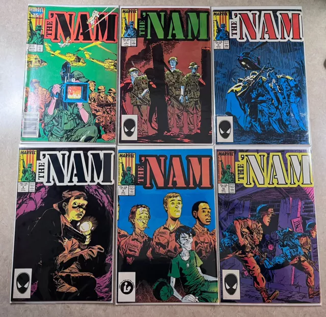 Lot 6 ✅ The Nam Comic Books 1987 #4, 5, 6, 8, 9, 10 ✅ Marvel Comics ✅ Copper Age